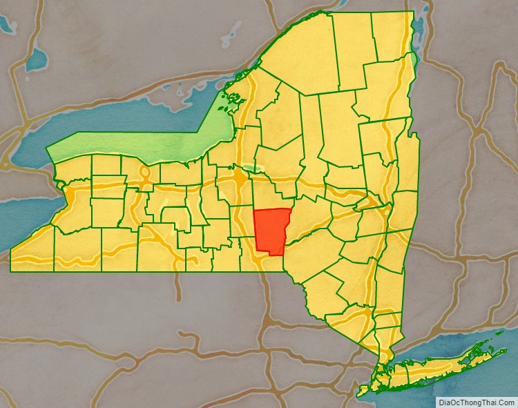 Chenango County location map in New York State.