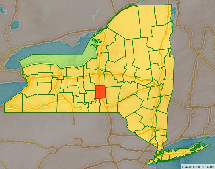 Cortland County location map in New York State.