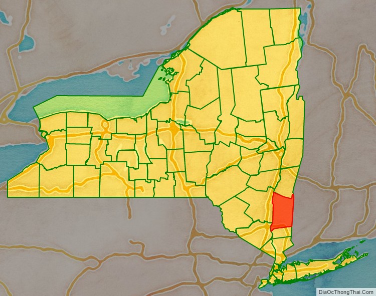 Dutchess County location map in New York State.