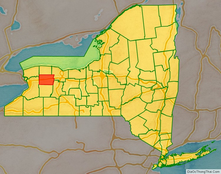 Genesee County location map in New York State.