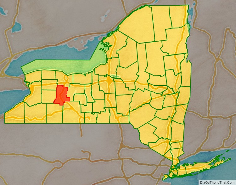 Livingston County location map in New York State.