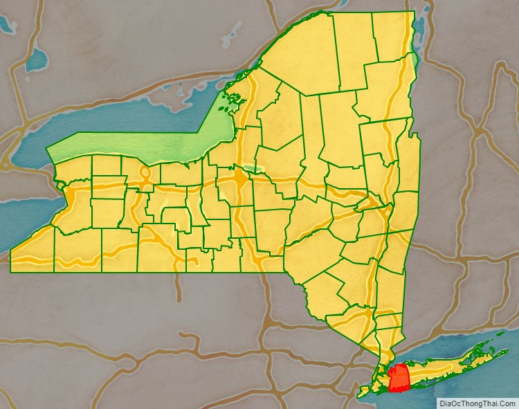 Nassau County location map in New York State.