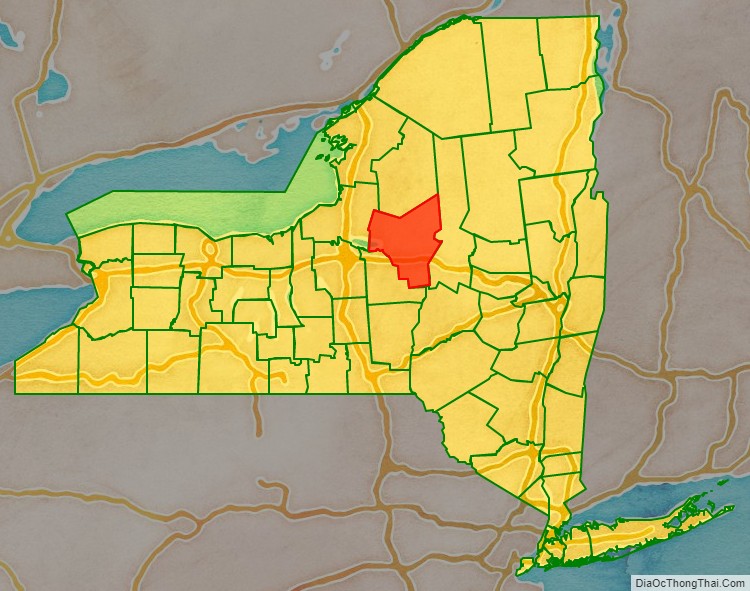 Oneida County location map in New York State.
