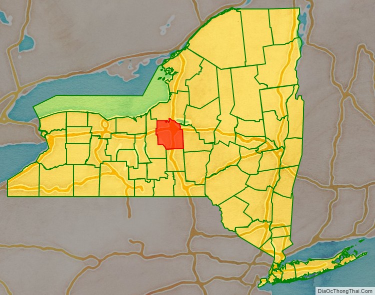 Onondaga County location map in New York State.
