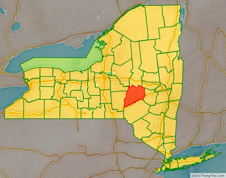 Otsego County location map in New York State.