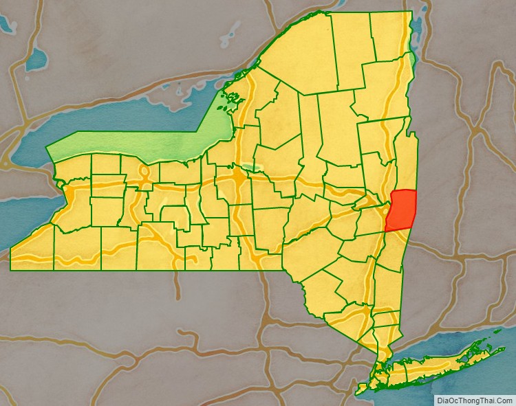 Rensselaer County location map in New York State.