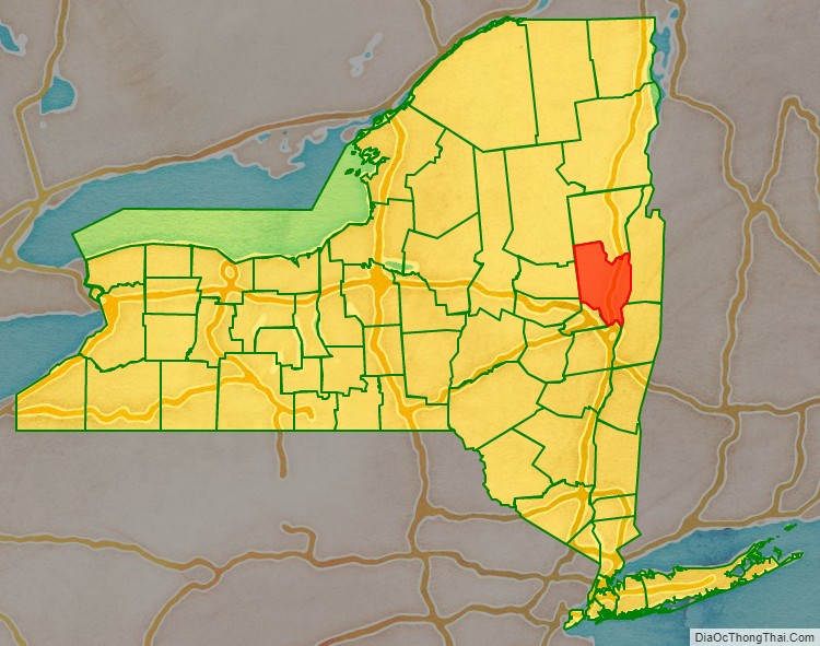 Saratoga County location map in New York State.