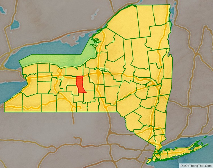Seneca County location map in New York State.