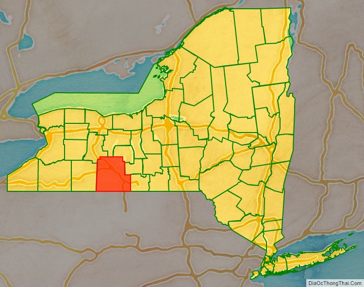 Steuben County location map in New York State.
