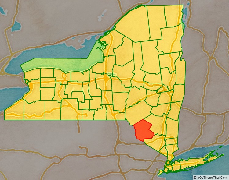Sullivan County location map in New York State.