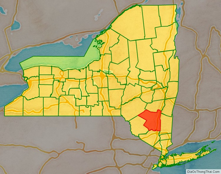 Ulster County location map in New York State.
