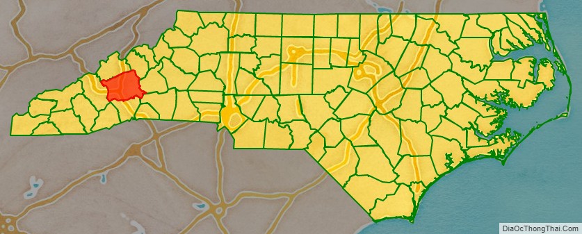 Buncombe County location map in North Carolina State.