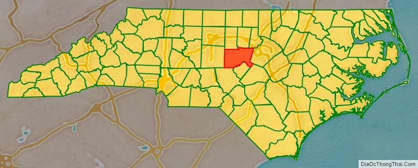 Chatham County location map in North Carolina State.