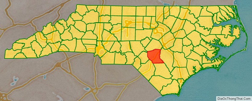 Cumberland County location map in North Carolina State.