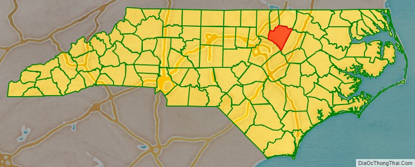 Franklin County location map in North Carolina State.