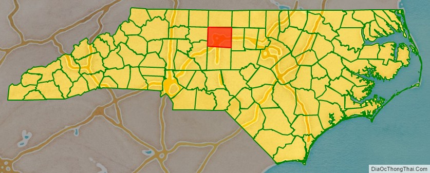 Guilford County location map in North Carolina State.