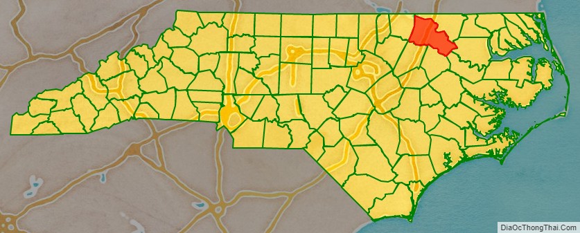 Halifax County location map in North Carolina State.