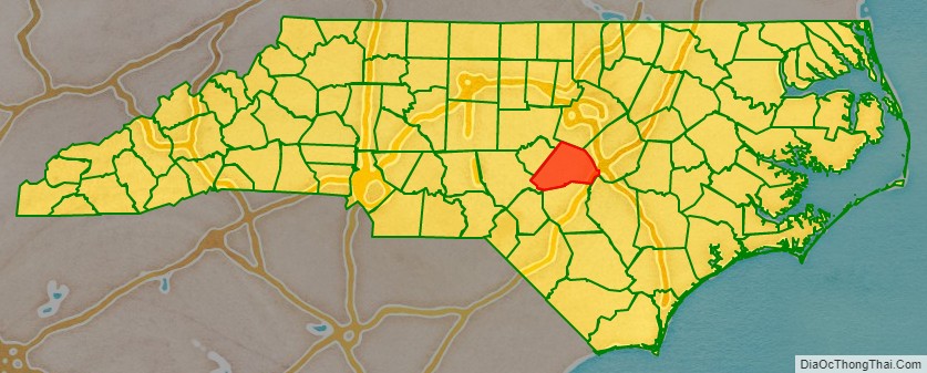 Harnett County location map in North Carolina State.