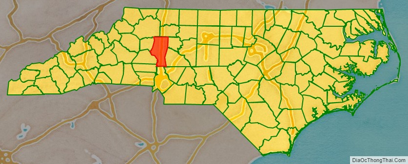 Iredell County location map in North Carolina State.