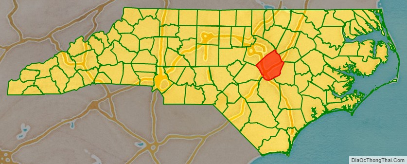 Johnston County location map in North Carolina State.