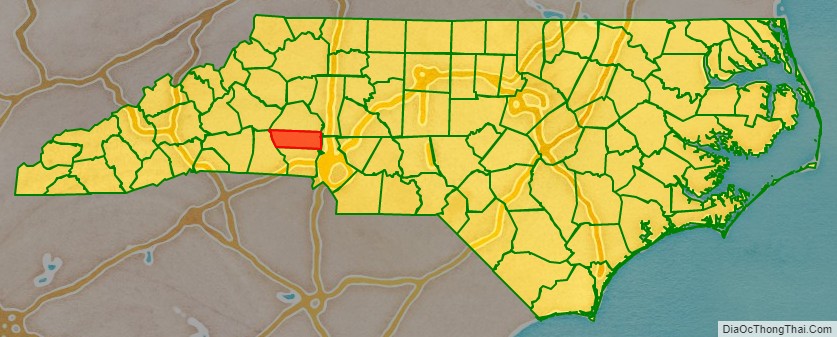 Lincoln County location map in North Carolina State.