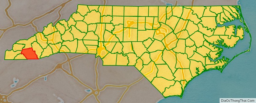 Macon County location map in North Carolina State.