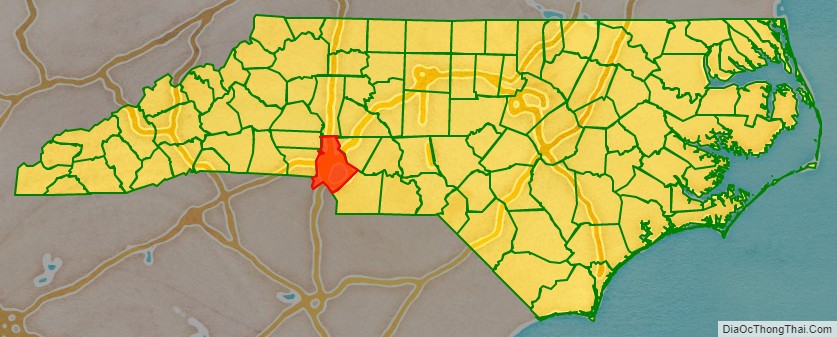 Mecklenburg County location map in North Carolina State.