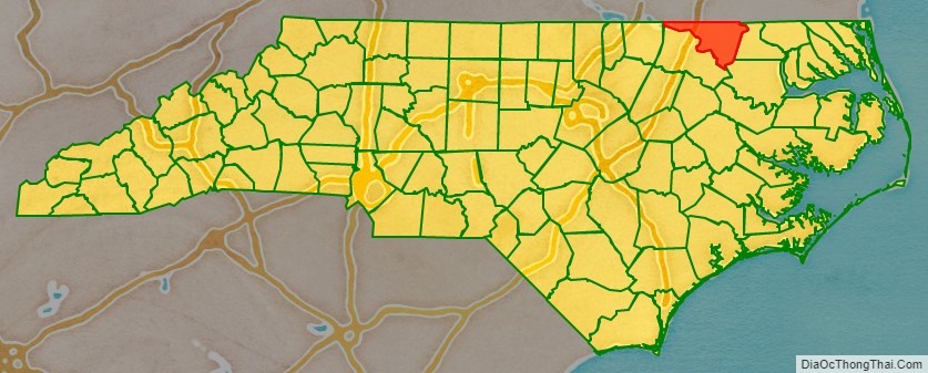 Northampton County location map in North Carolina State.