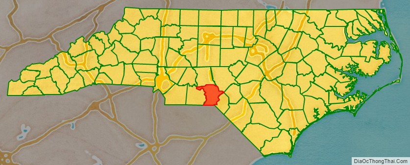 Richmond County location map in North Carolina State.