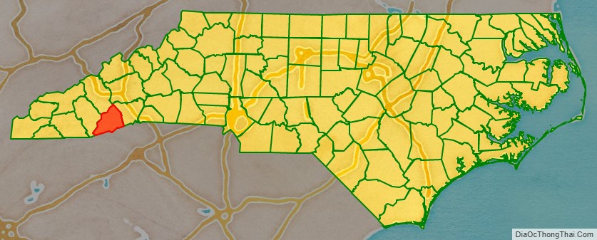 Transylvania County location map in North Carolina State.
