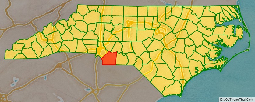 Union County location map in North Carolina State.