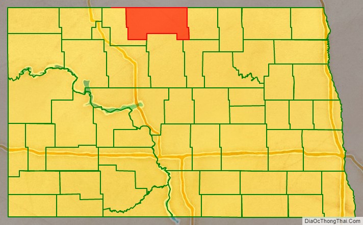 Bottineau County location map in North Dakota State.