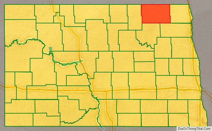Cavalier County location map in North Dakota State.