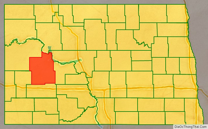 Dunn County location map in North Dakota State.