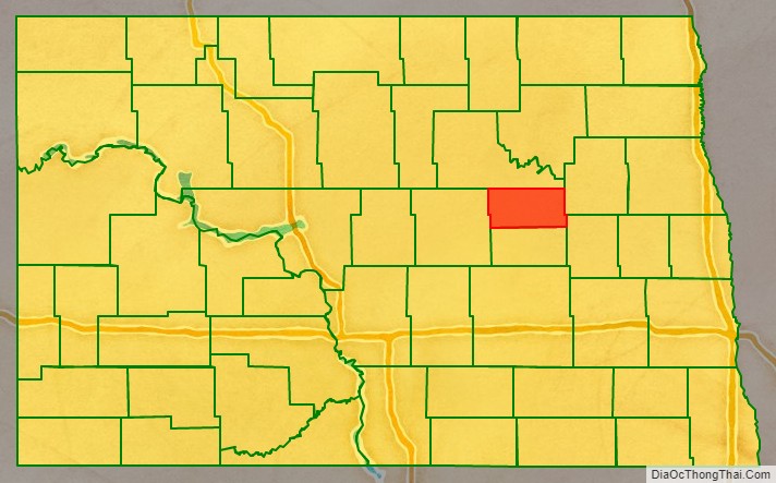 Eddy County location map in North Dakota State.