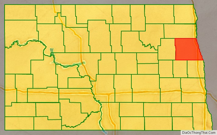 Grand Forks County location map in North Dakota State.