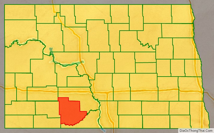 Grant County location map in North Dakota State.