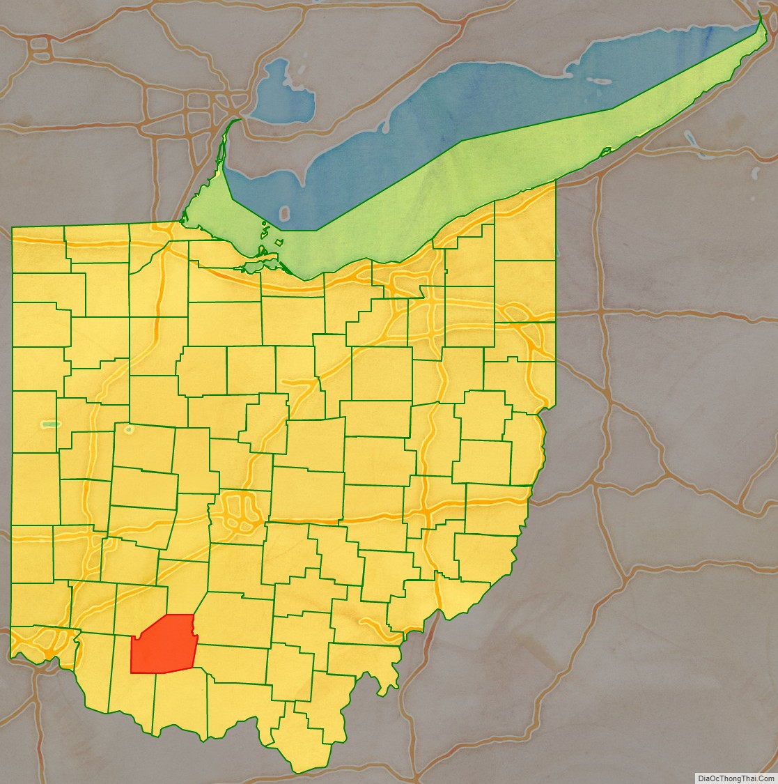 Highland County Ohio Map 