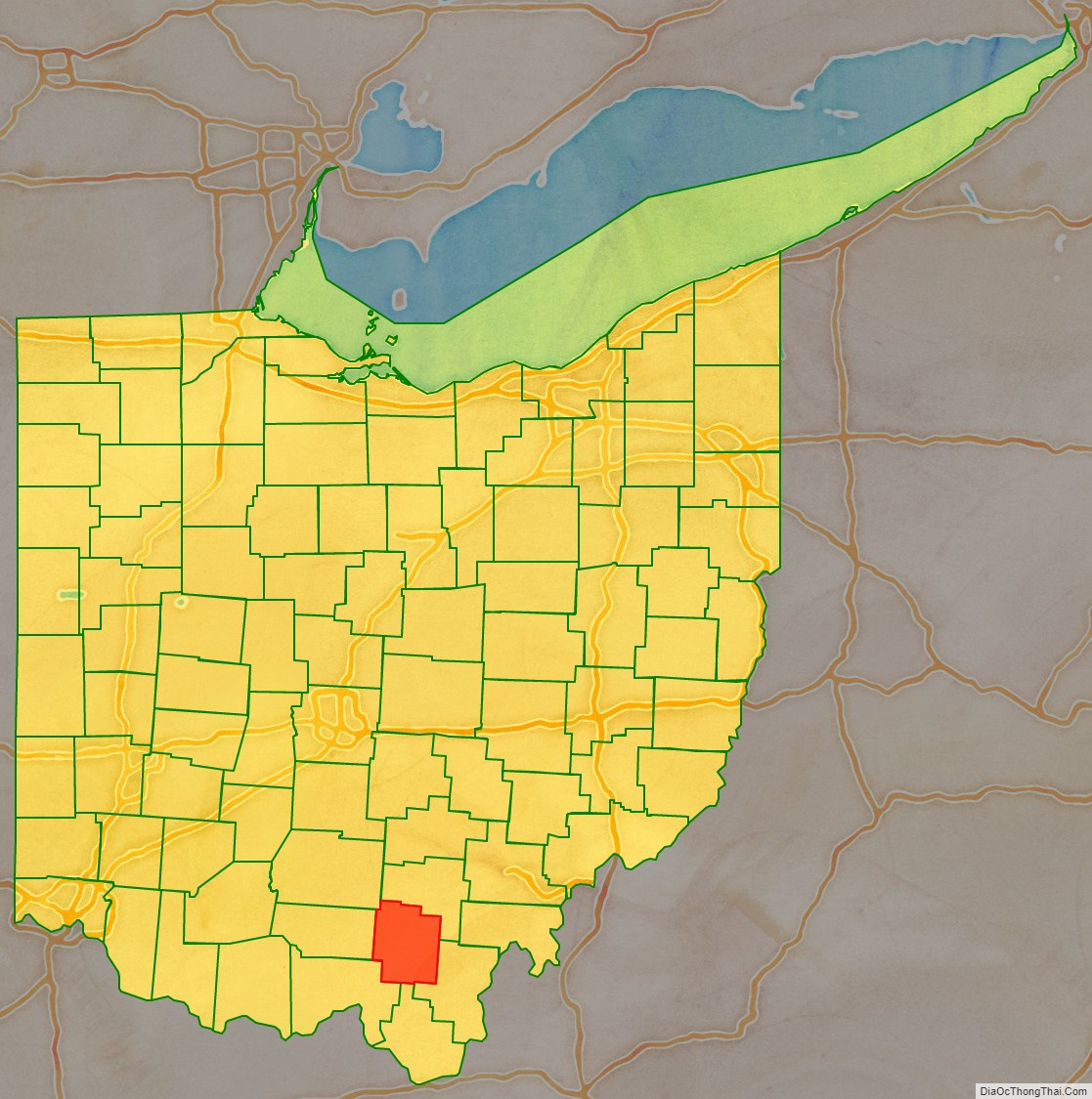 Map of Jackson County, Ohio