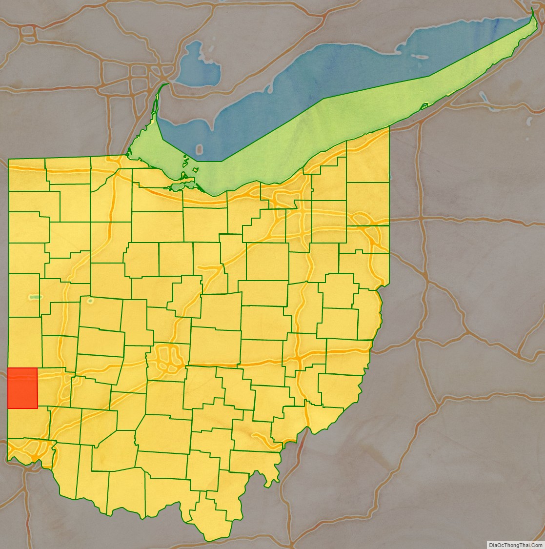 Map of Preble County, Ohio