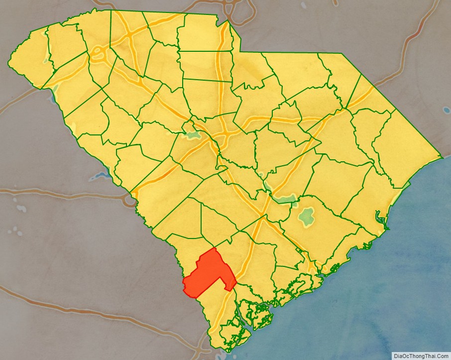 Map of Hampton County South Carolina