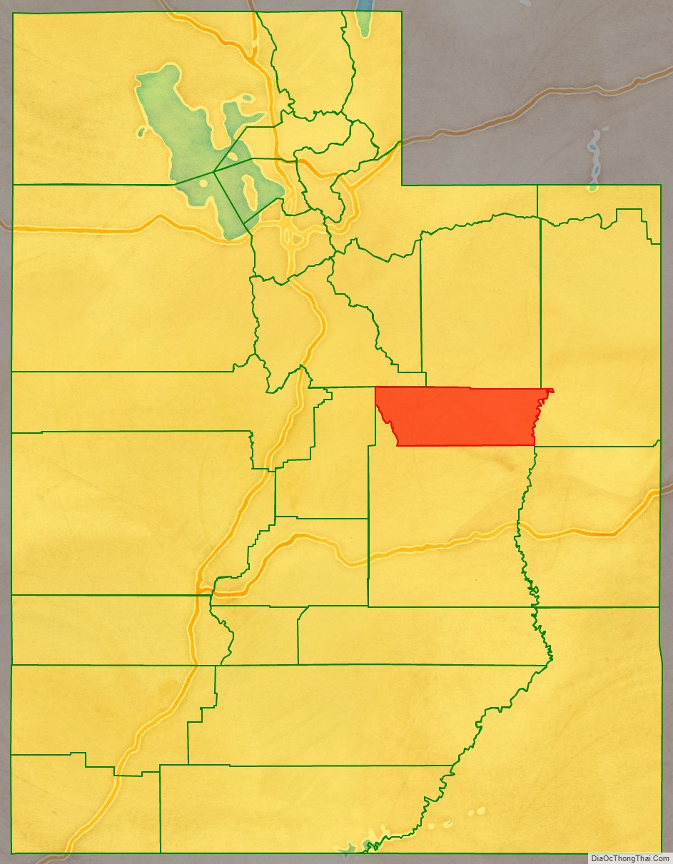 Carbon County location map in Utah State.