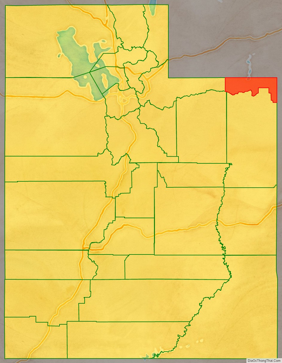 Daggett County location map in Utah State.