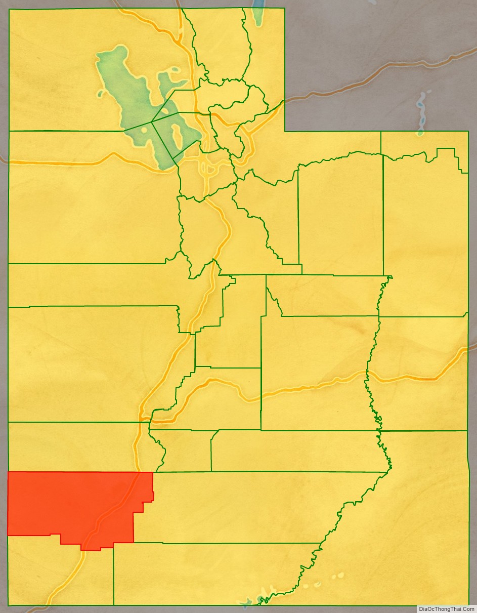 Iron County location map in Utah State.