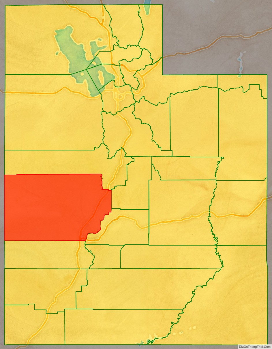 Millard County location map in Utah State.
