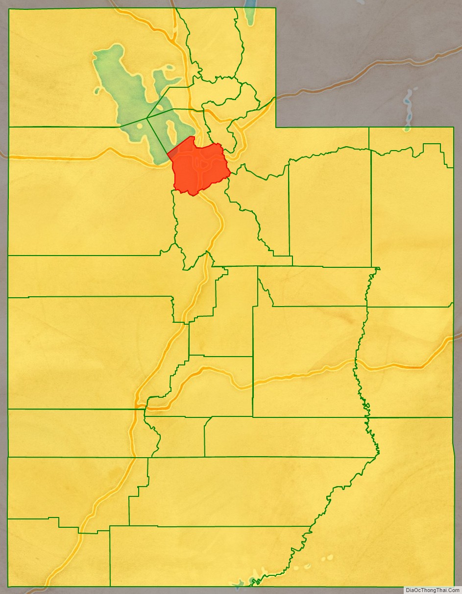 Salt Lake County location map in Utah State.