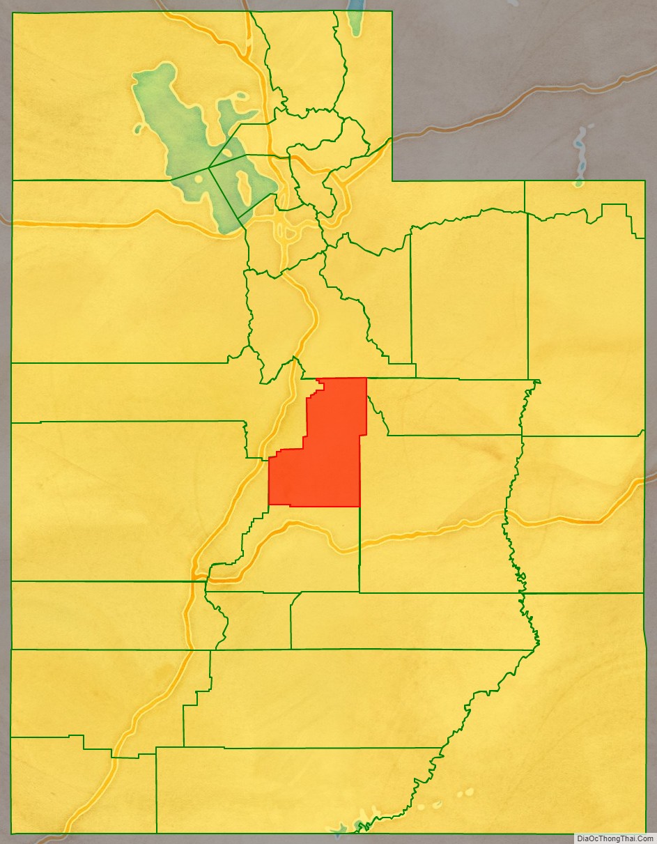 Sanpete County location map in Utah State.