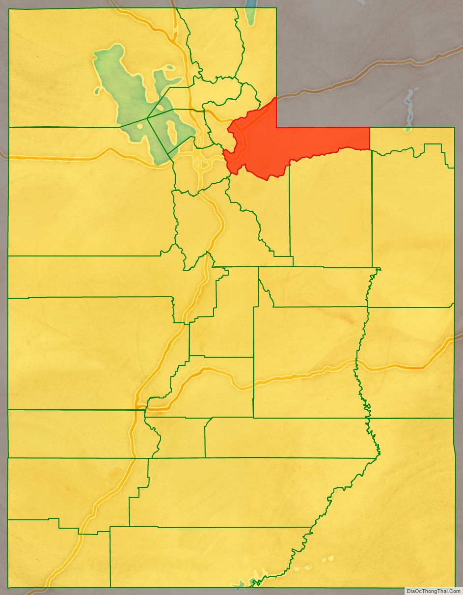 Summit County location map in Utah State.