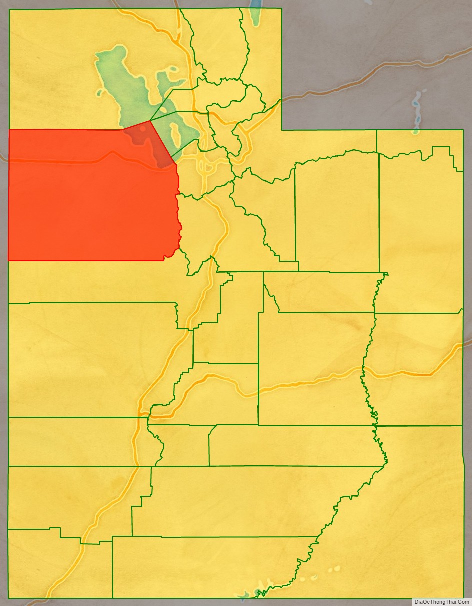 Tooele County location map in Utah State.