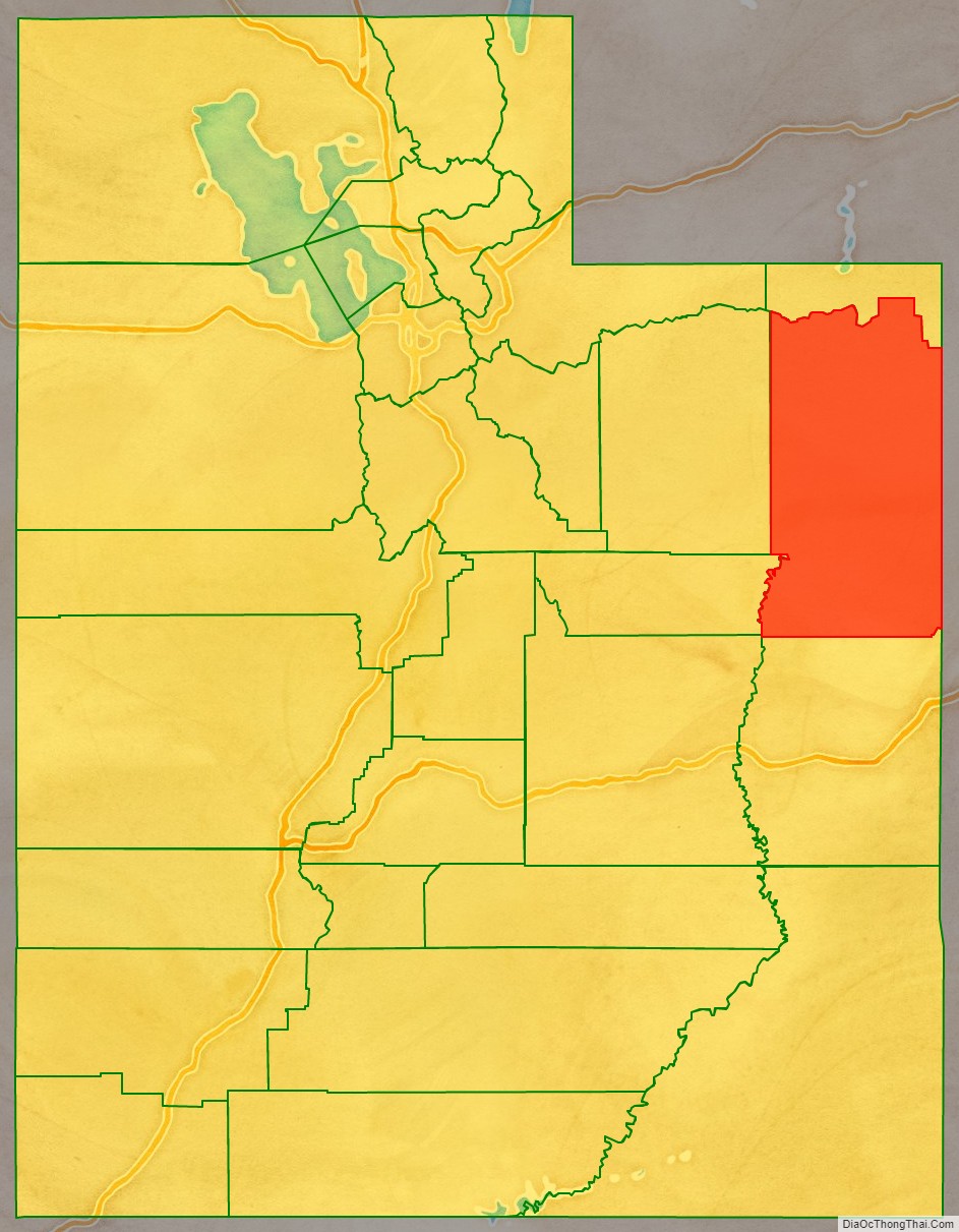 Uintah County location map in Utah State.